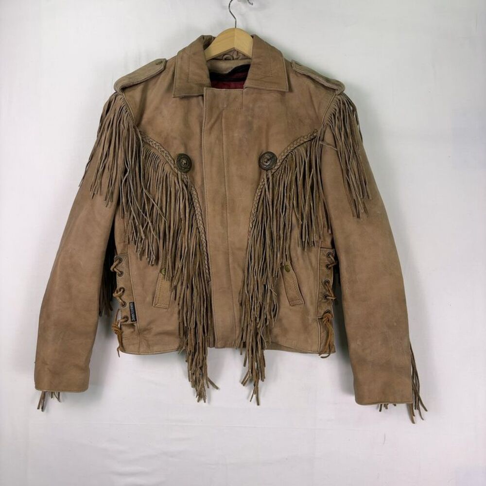 Jamin Leather Vintage  Fringe Motorcycle Jacket